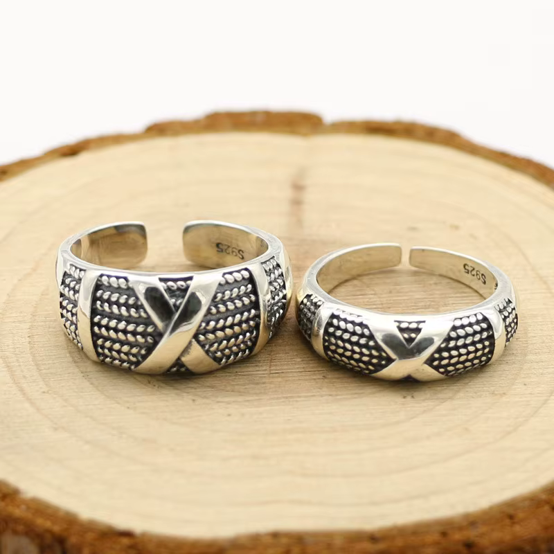 Ensemble de bagues pour couples Buyee en argent sterling 925