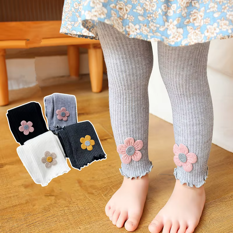 Bébé fille Leggings pantalon automne bébé collants enfant en bas âge pantalon fleur coton tricot pantalon pour enfant infantile Legging printemps
