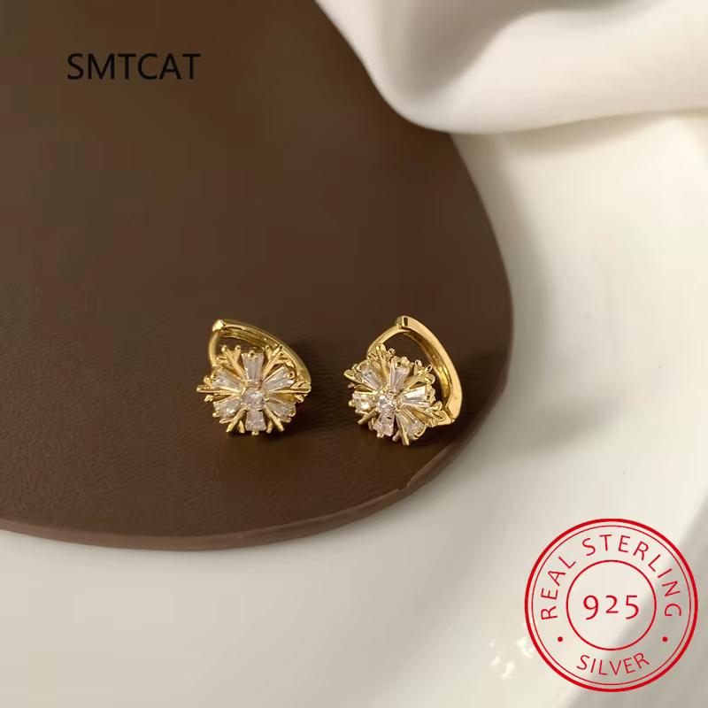 Boucles d'oreilles créoles flocon de neige pour filles et femmes