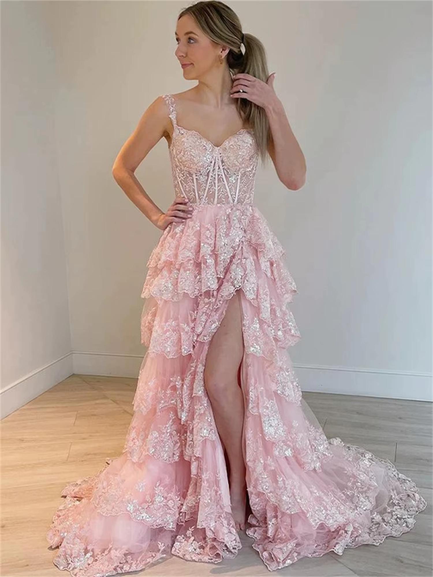 Aileen-Robe de Soirée en Dentelle pour Femme