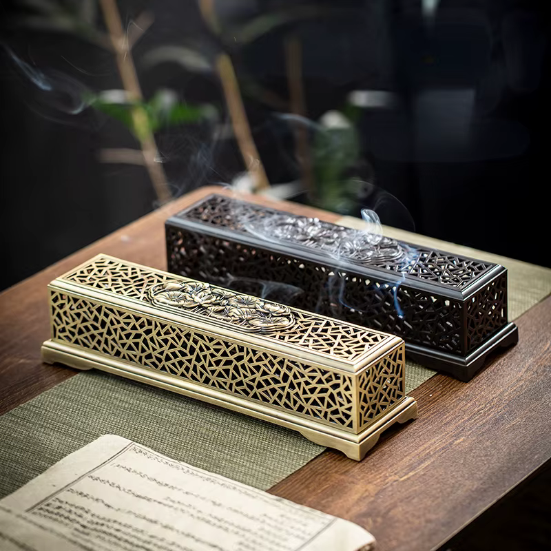 Brûleur d'encens en cuivre de Style chinois traditionnel