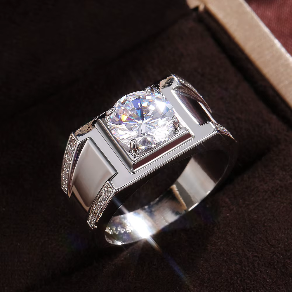 Bague de luxe en argent Sterling 925 pour hommes