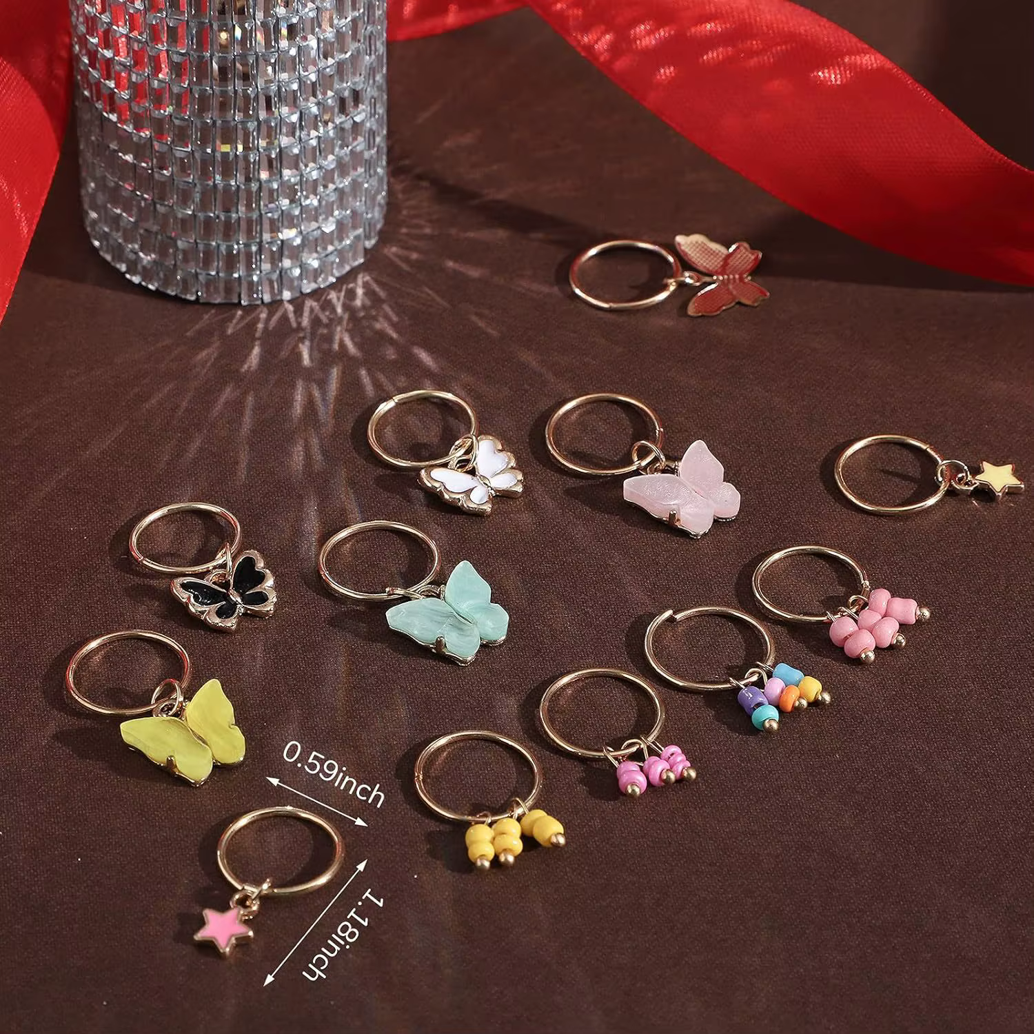 Perles mixtes pour tressage de cheveux