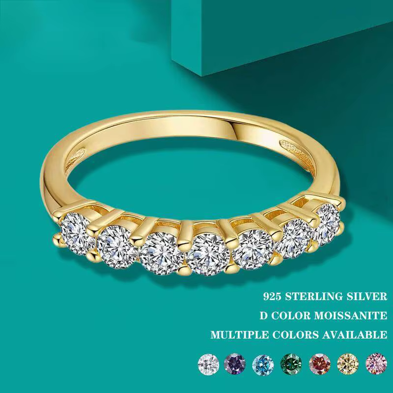 Bague de fiançailles en moissanite 925 argent sterling 0