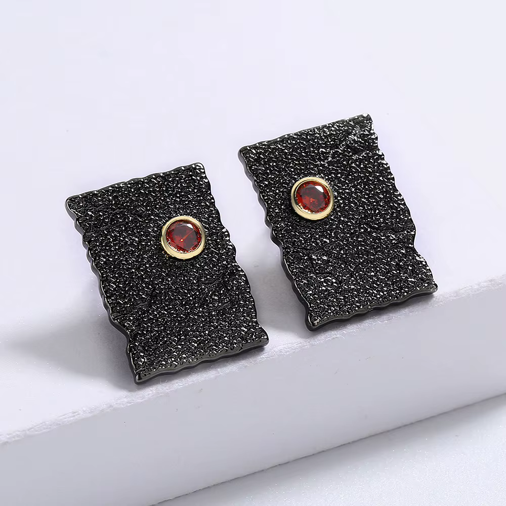 Boucles d'oreilles rectangulaires géométriques classiques pour femmes