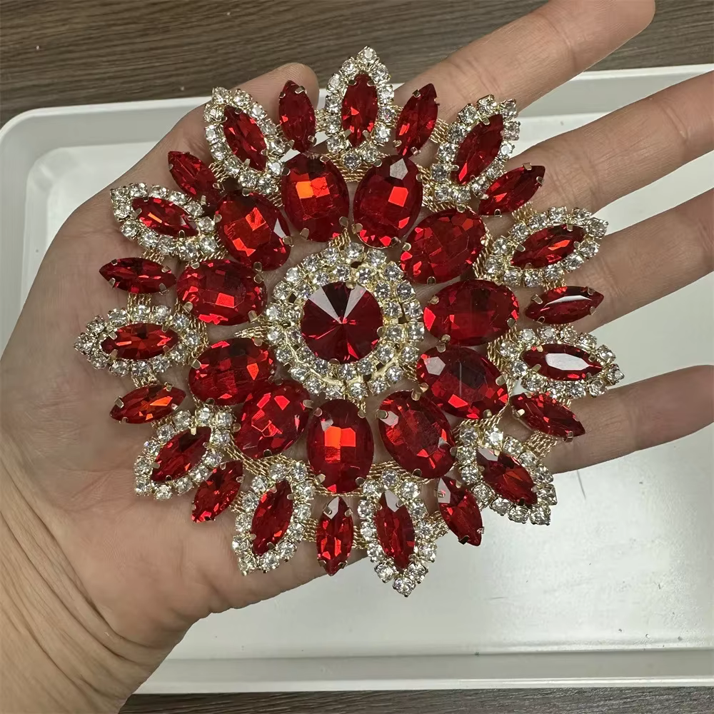 Accessoires de bijoux ronds en verre soudé avec strass, matériel pour vêtements, sac, chapeau, bricolage, sans marque, pièces de bijoux fabriquées en chine