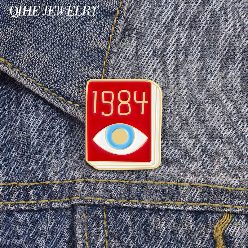 Broches en émail pour les yeux de livre, célèbre George Orwell, littérature dystopique, broches de roman classique, Badge à revers, bijoux cadeau pour amis, 1984