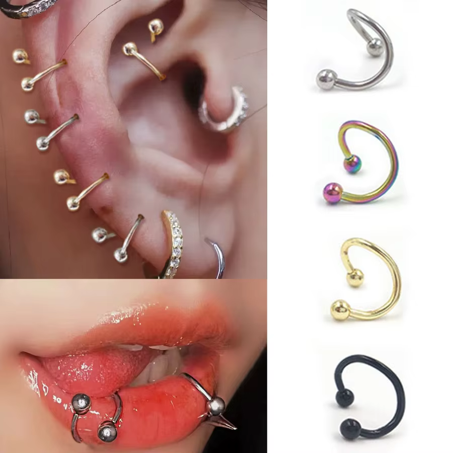 SION L-Boucles d'Oreilles Simples en Acier Inoxydable pour Homme et Femme