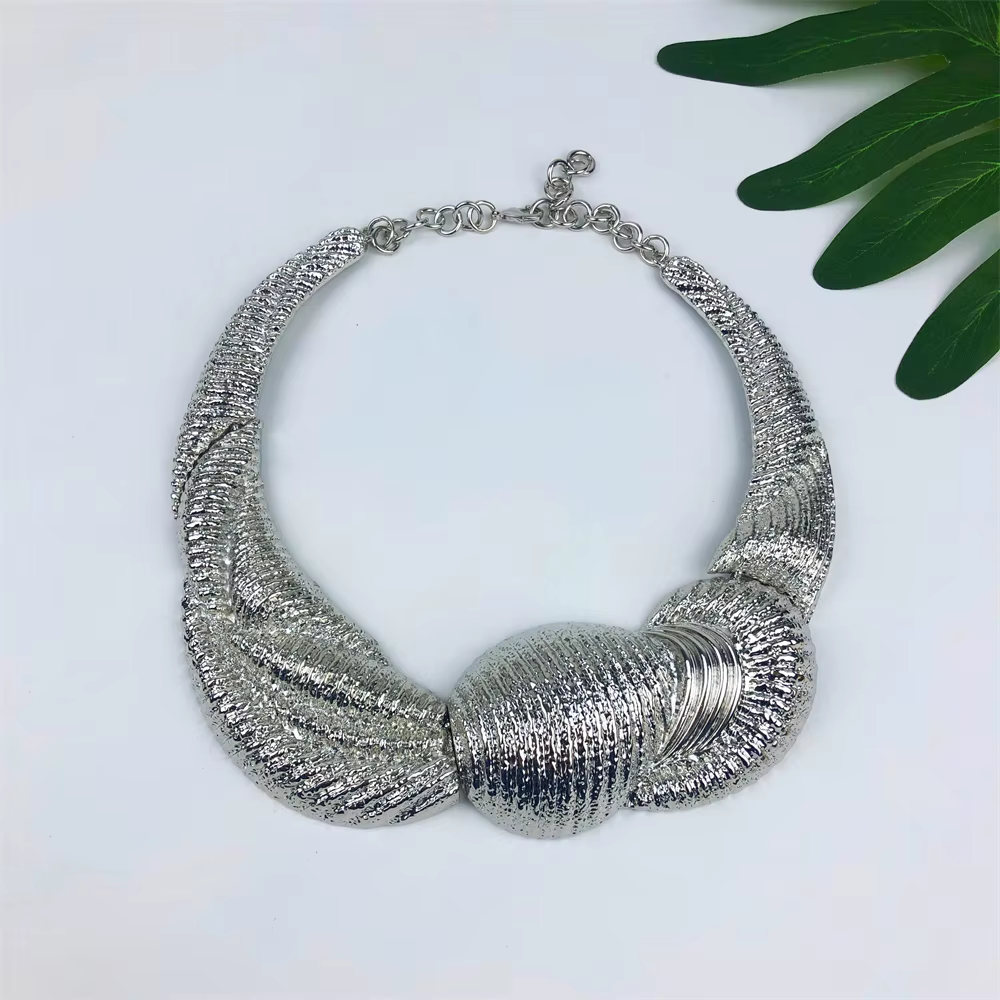 ESALE 4 pièces femmes ensemble de bijoux Dubai argent plaqué collier chaîne Bracelet boucle d'oreille grand anneau 2025