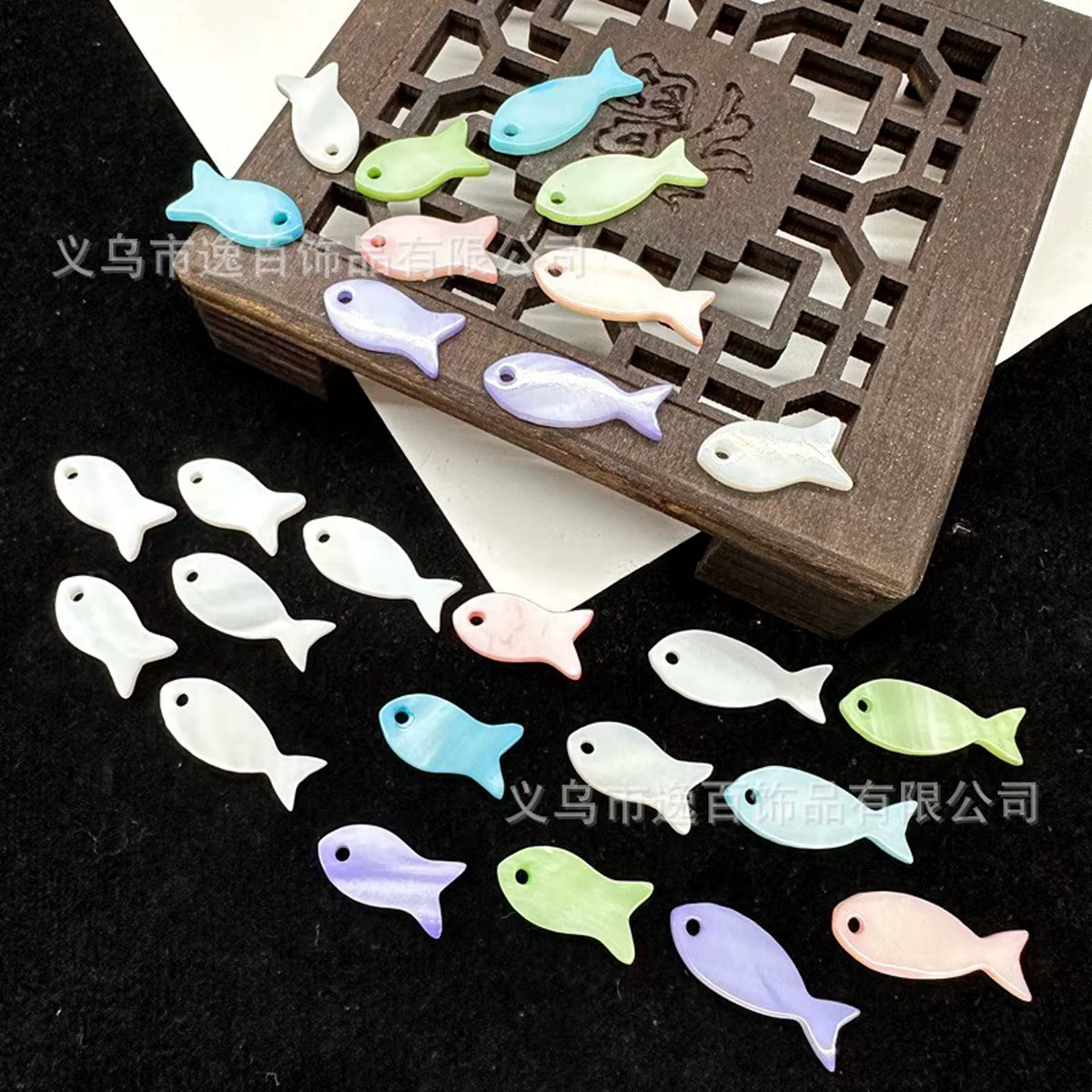 20 pendentifs en nacre en forme de poisson pour la fabrication de bijoux
