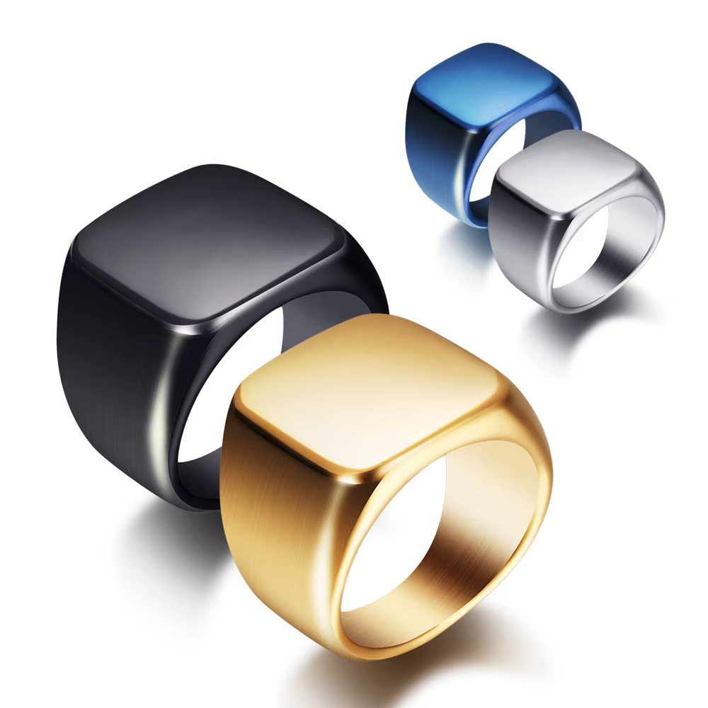 2025Vintage Simple poli 18MM 304 bague en titane en acier inoxydable