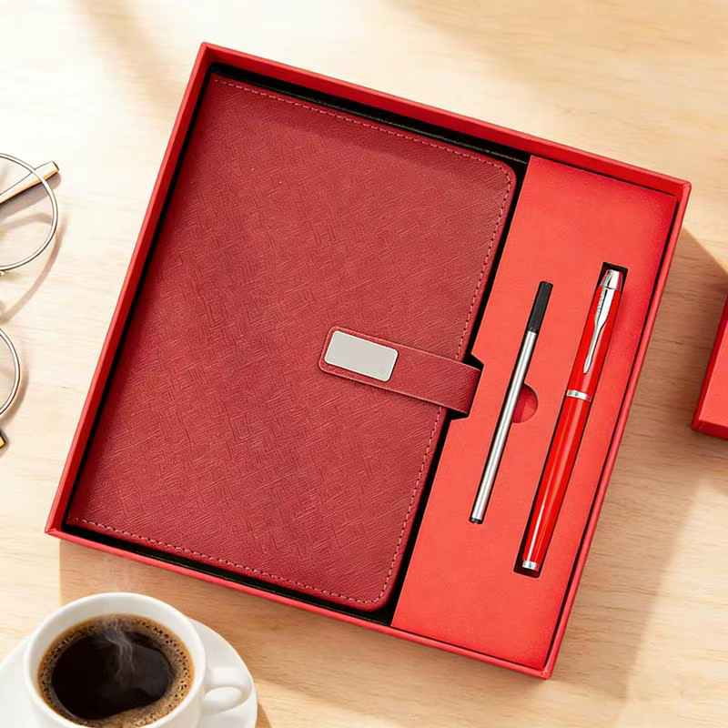 Ensemble d'affaires de luxe en cuir PU comprenant un carnet et un stylet avec recharge – Cadeau pour employés de bureau et partenaires commerciaux