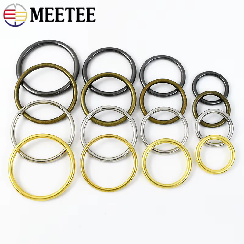 Meetee-Anneau rond en métal pour vêtements, sac à main, chaussures, sacs, boucles de ceinture, accessoires d'artisanat du cuir, 20-50mm, 20 pièces