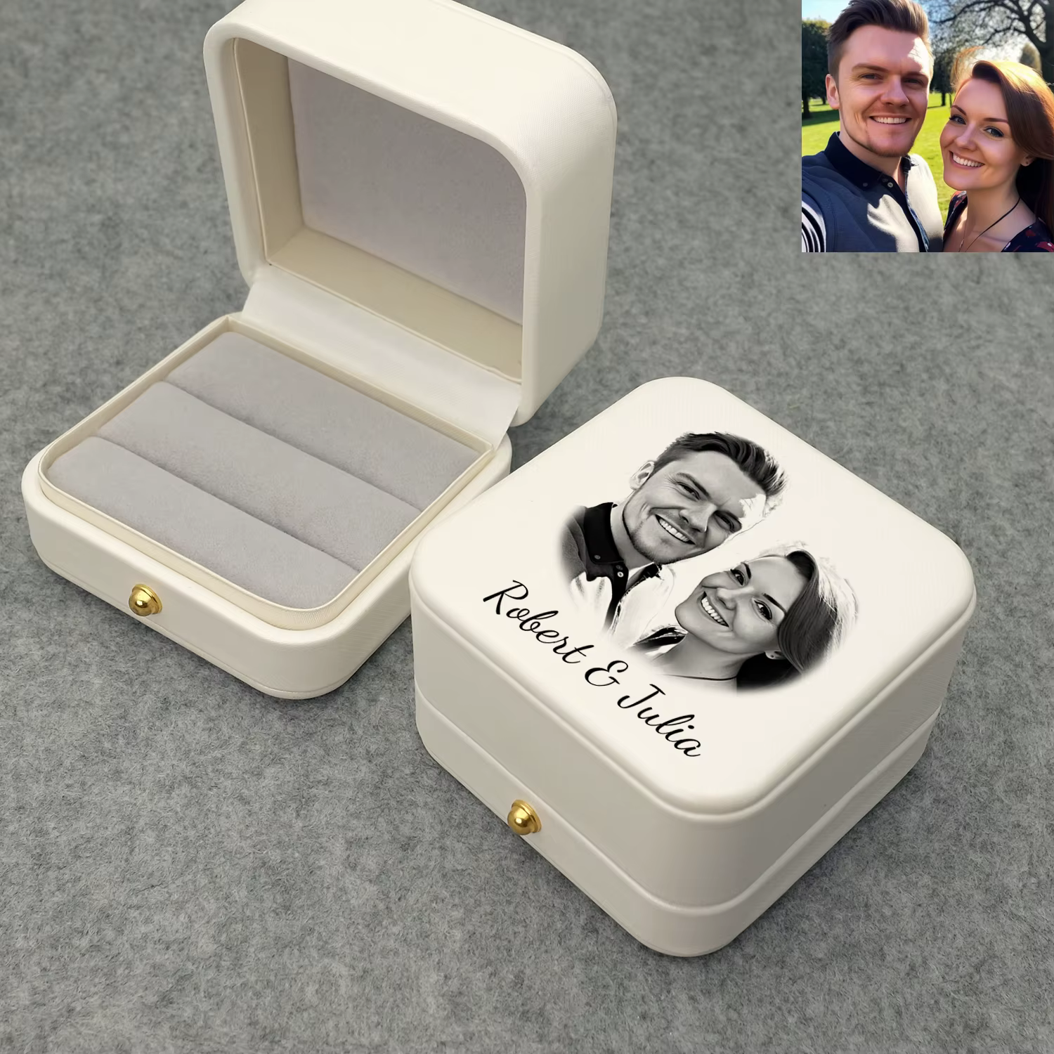 Boîte à bagues de mariage personnalisée