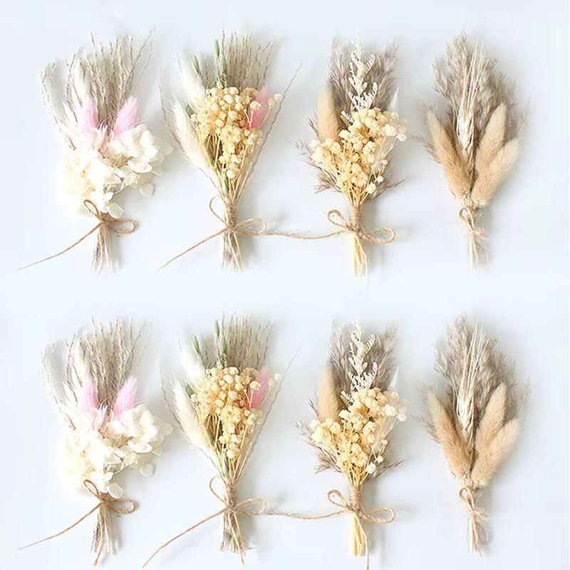 Mini Bouquet de Fleurs Sèches Naturelles Boutonnières