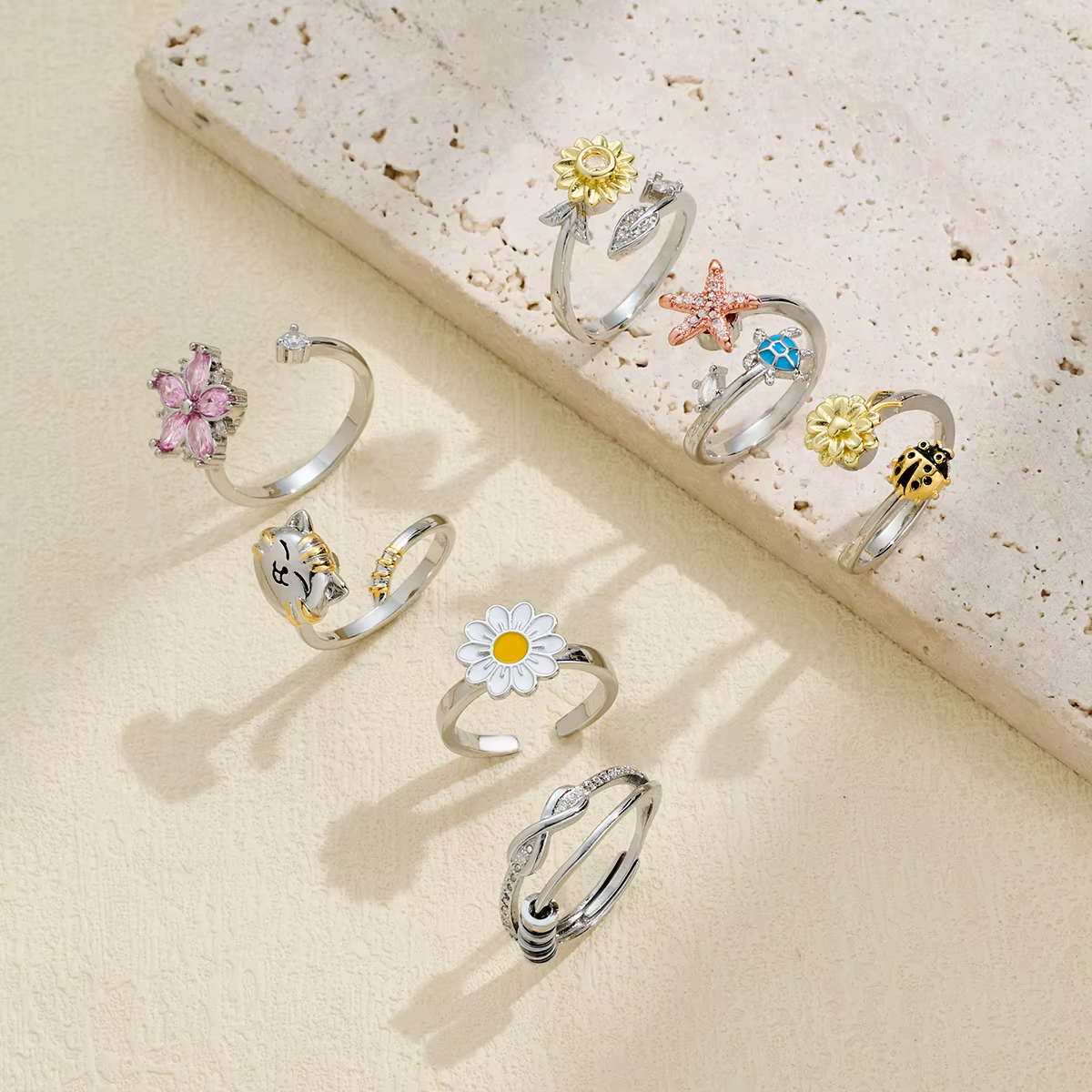 Bague d'articulation rotative pour femmes