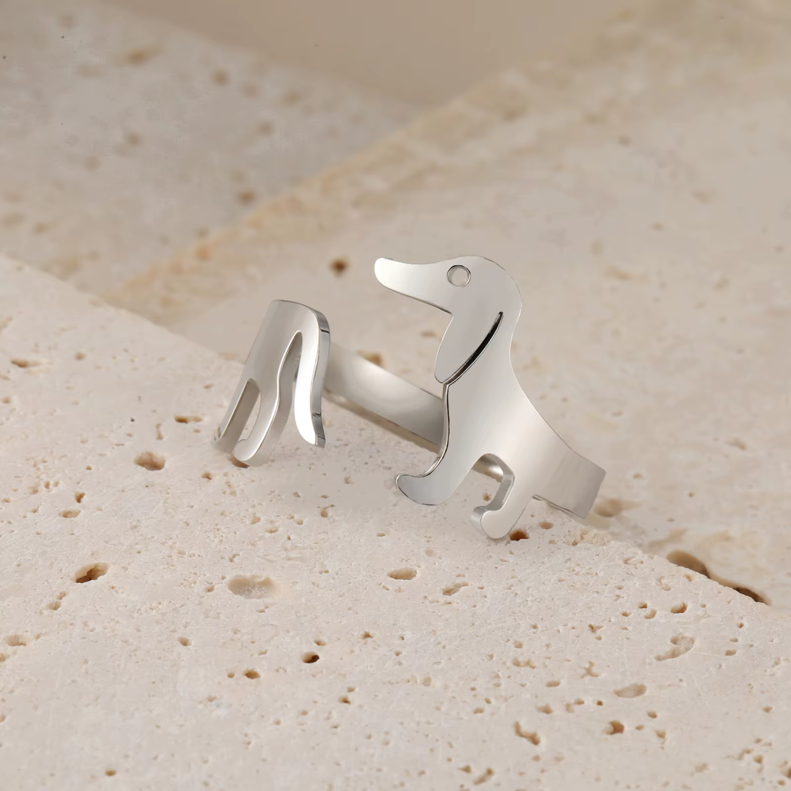 Skyrim Bague ouverte chien teckel pour femme