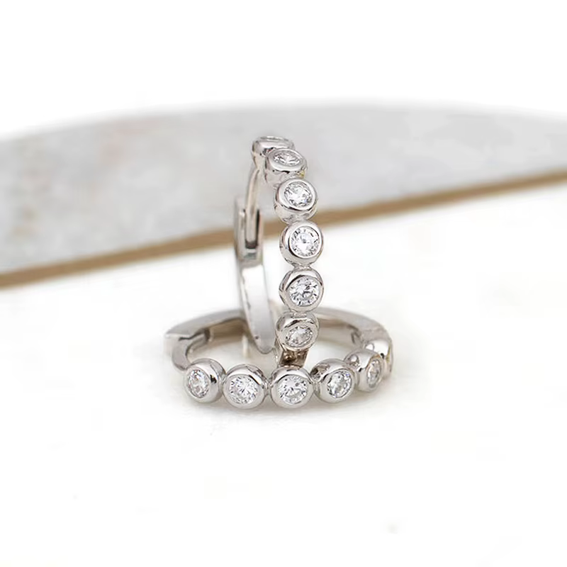 Huretailers-Boucles d'oreilles créoles de style moderne pour femmes