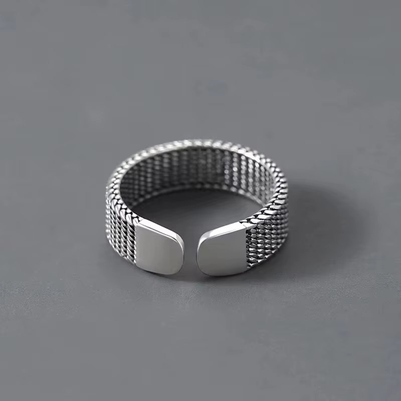 Bague à ligne géométrique pour hommes