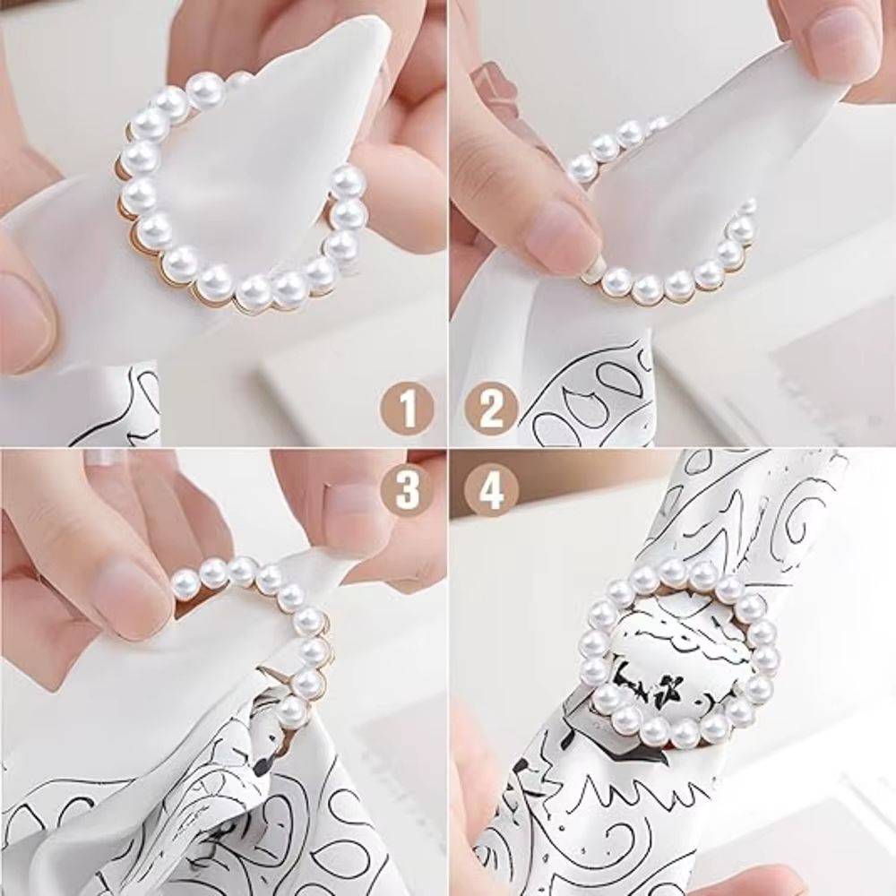 4 pièces t-mignon écharpe anneau et diapositives pour foulards-chemises Clips vêtements métal rond cercle anneaux