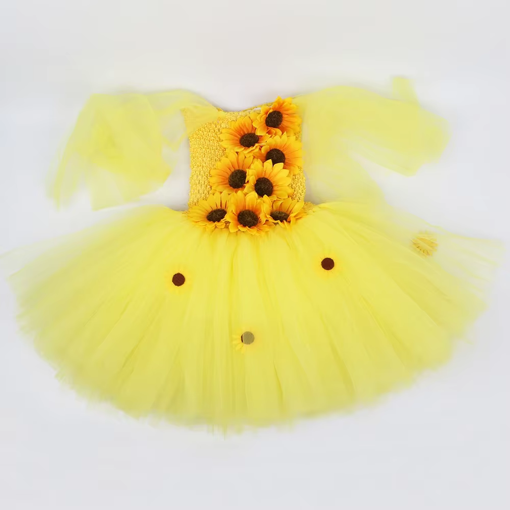 Robe de princesse féerique tournesol pour filles