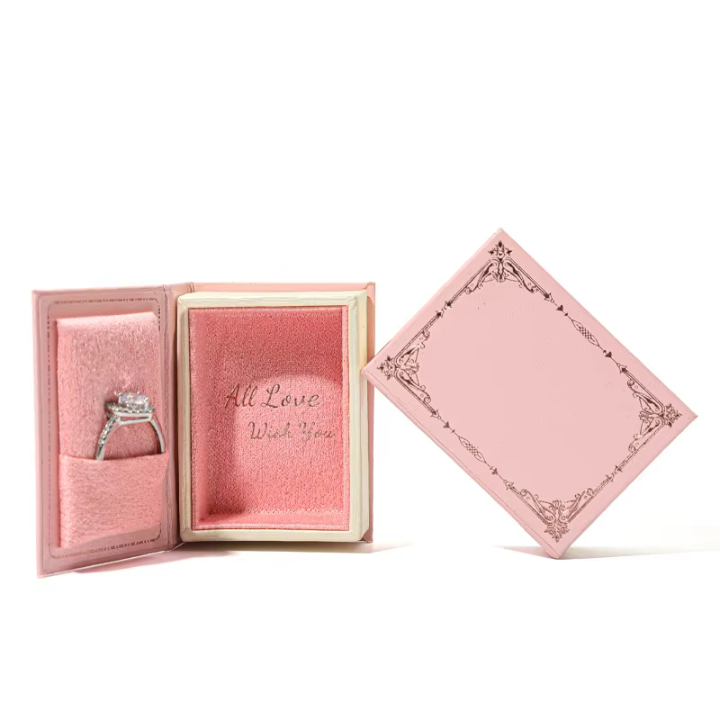Boîte de présentation de bijoux en forme de livre