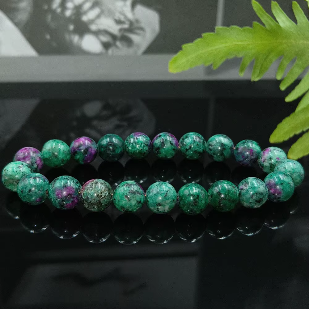 8MM naturel épidote Zoisite pierre perle Bracelet Homme Quartz lave oeil de tigre