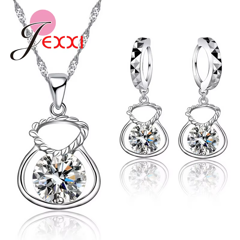 Nouveaux ensembles de bijoux couleur argent 925