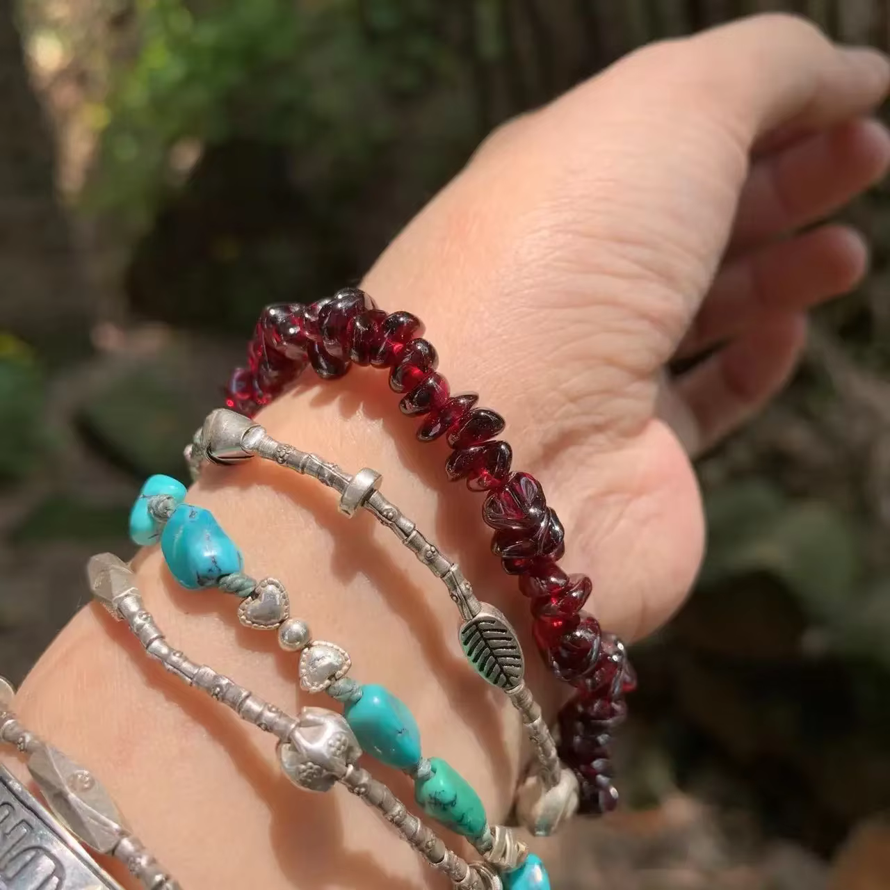 Bracelet grenat naturel pour femme