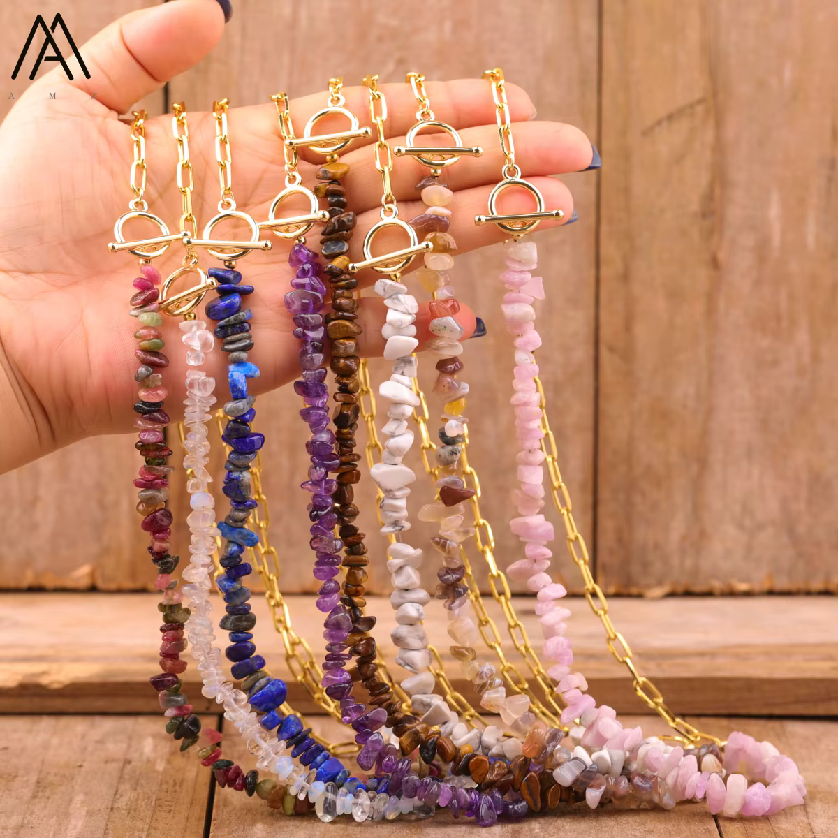 Collier ras du cou court en pierre épaisse pour Femme