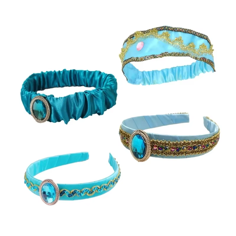 Filles Jasmine Bandeaux avec Grand Cristal Chapeaux Princesse Arabe Bandes Cheveux