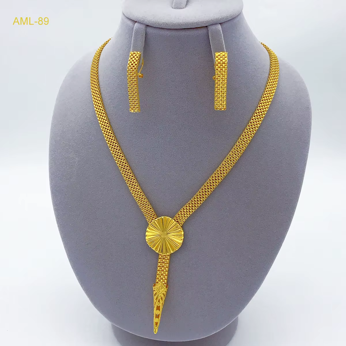 Dubaï 24K plaqué or collier boucles d'oreilles ensemble de bijoux pour les femmes Nigeria indien africain mariée