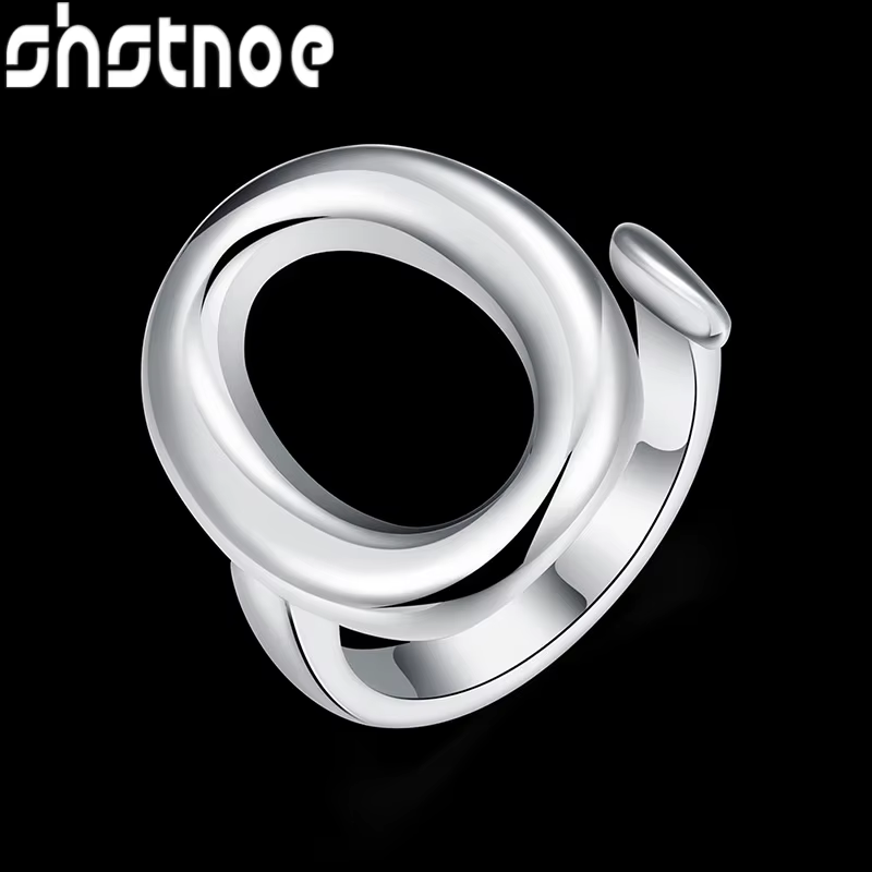 Bague ouverte en forme de O en argent Sterling 925 pour femmes