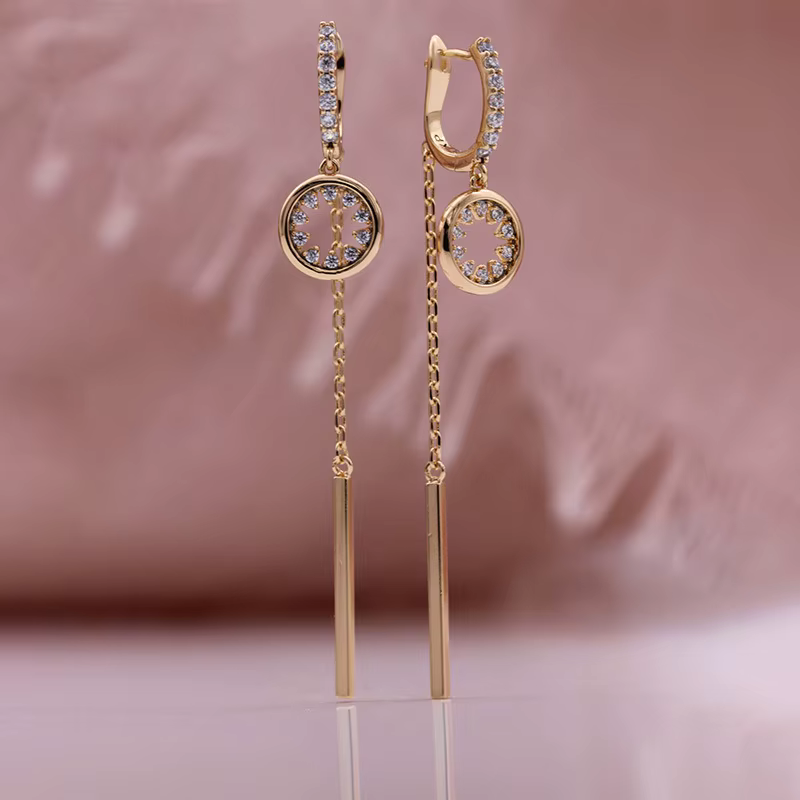 Boucles d'oreilles en or rose 14 carats pour femmes
