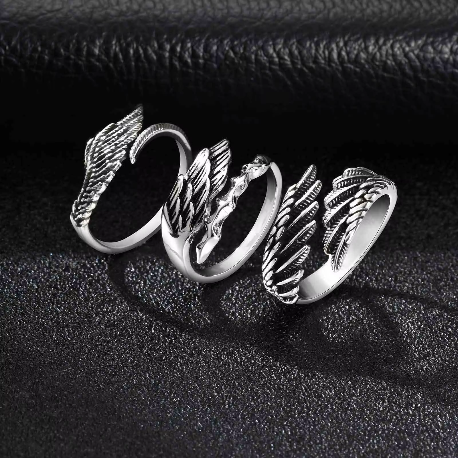 Bague ailes rétro pour hommes