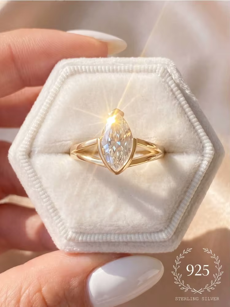Bague en argent Sterling 925 brillante pour femmes