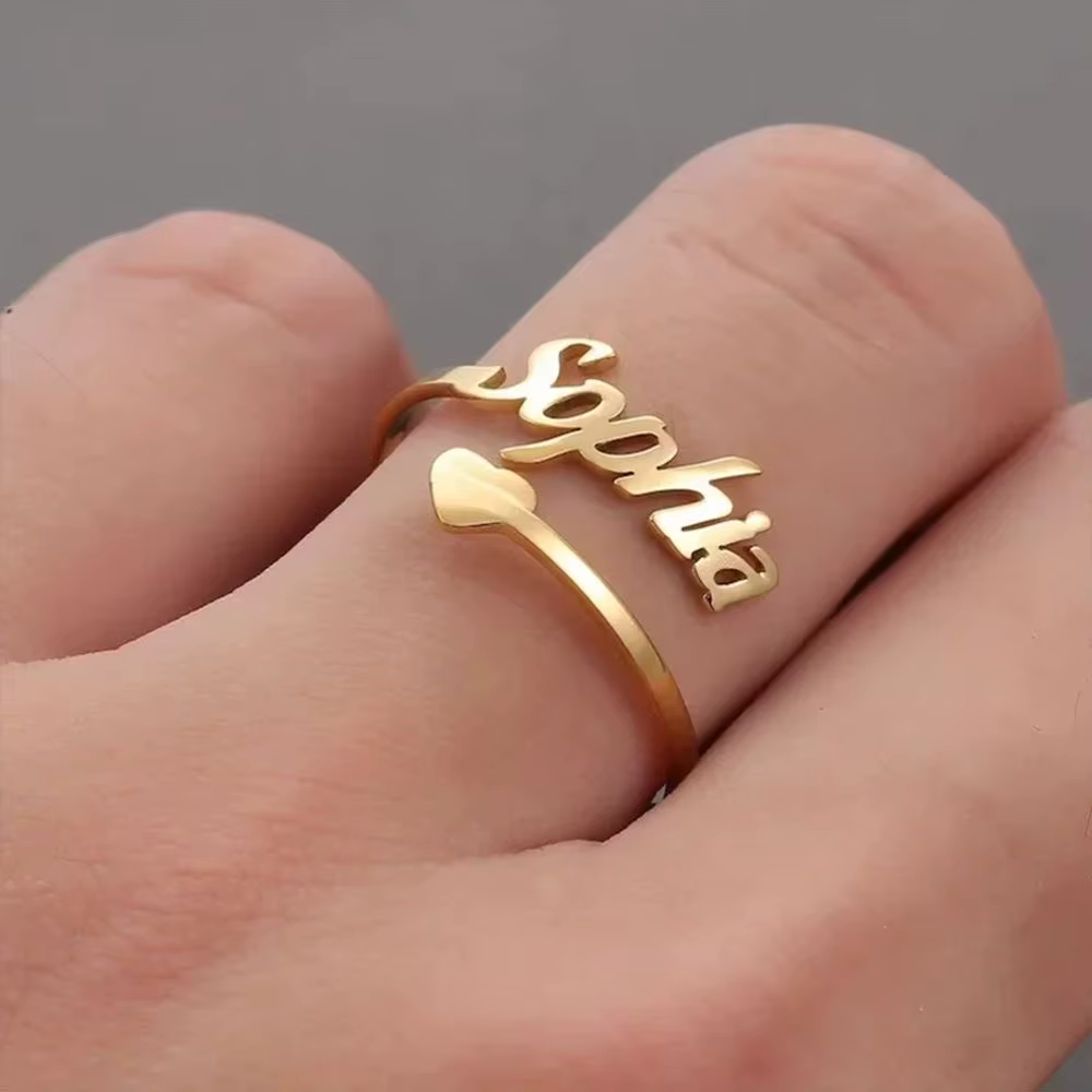 Bague d'amour avec nom personnalisé