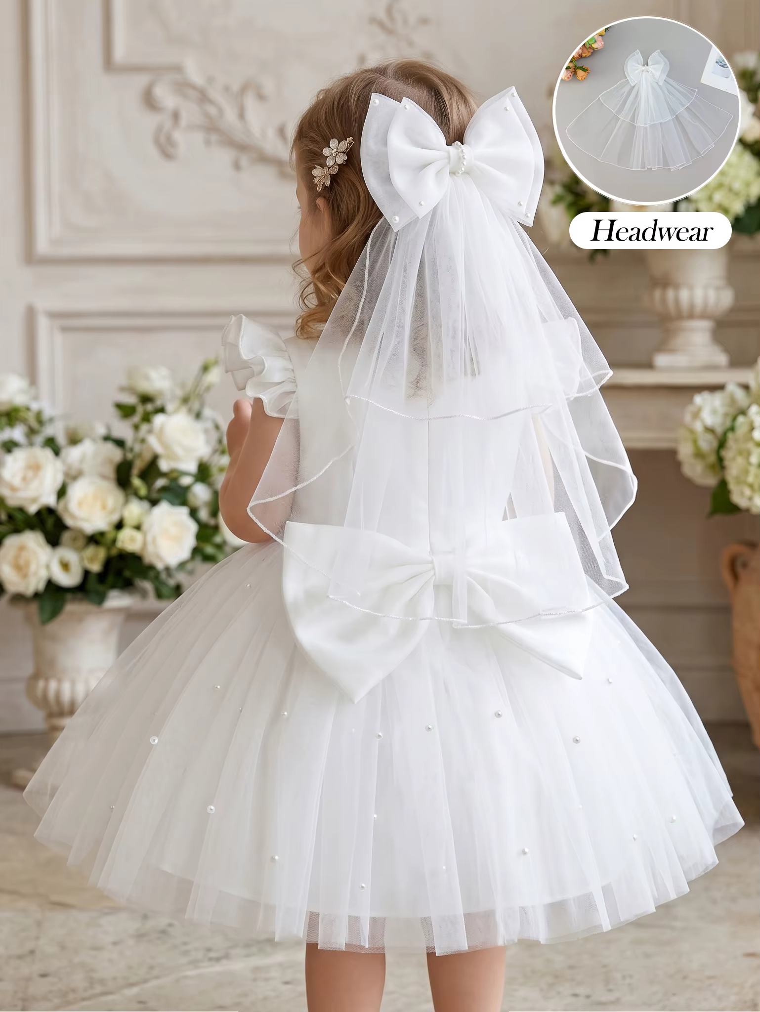 Robe blanche pour demoiselle d'honneur
