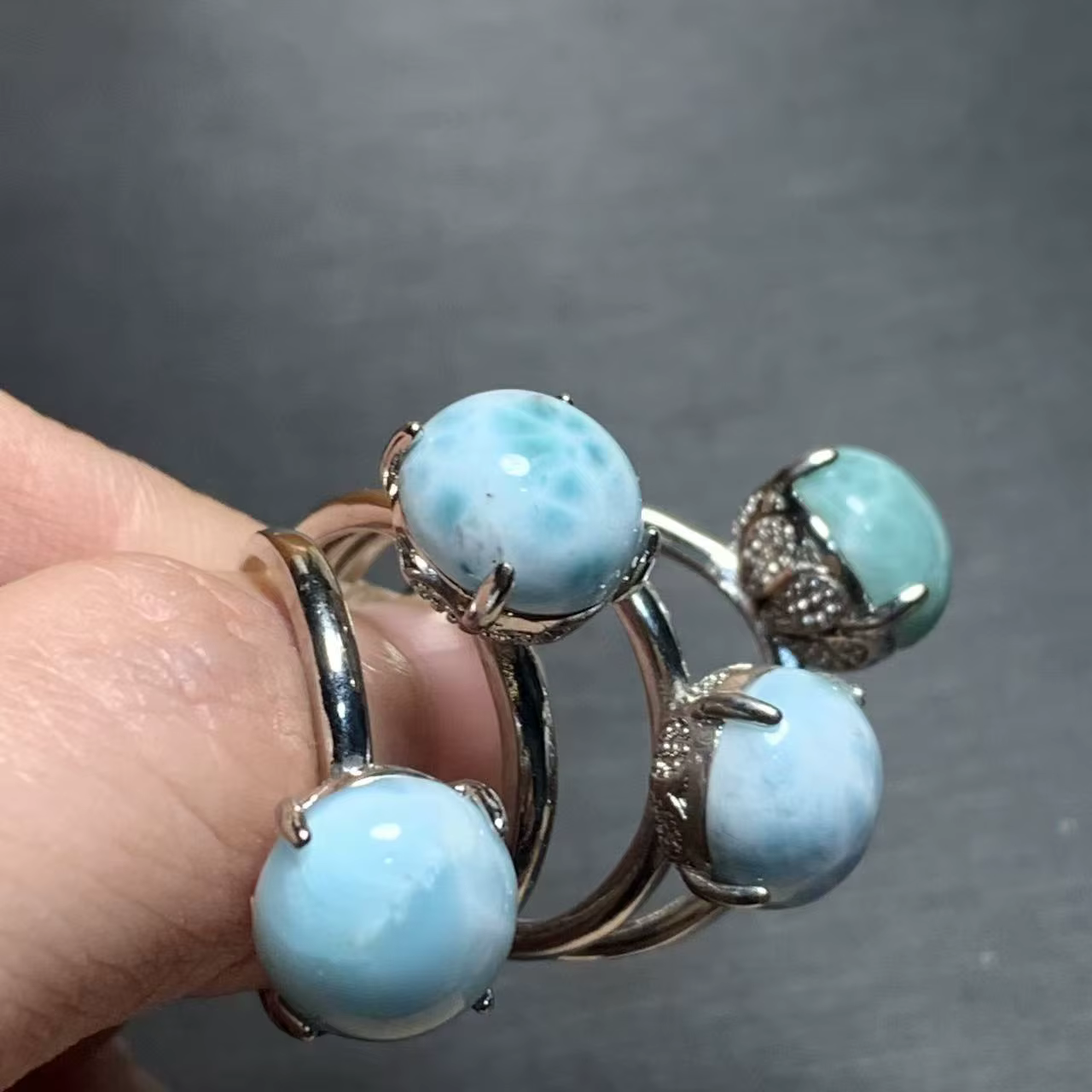 Bague en Larimar naturel 50