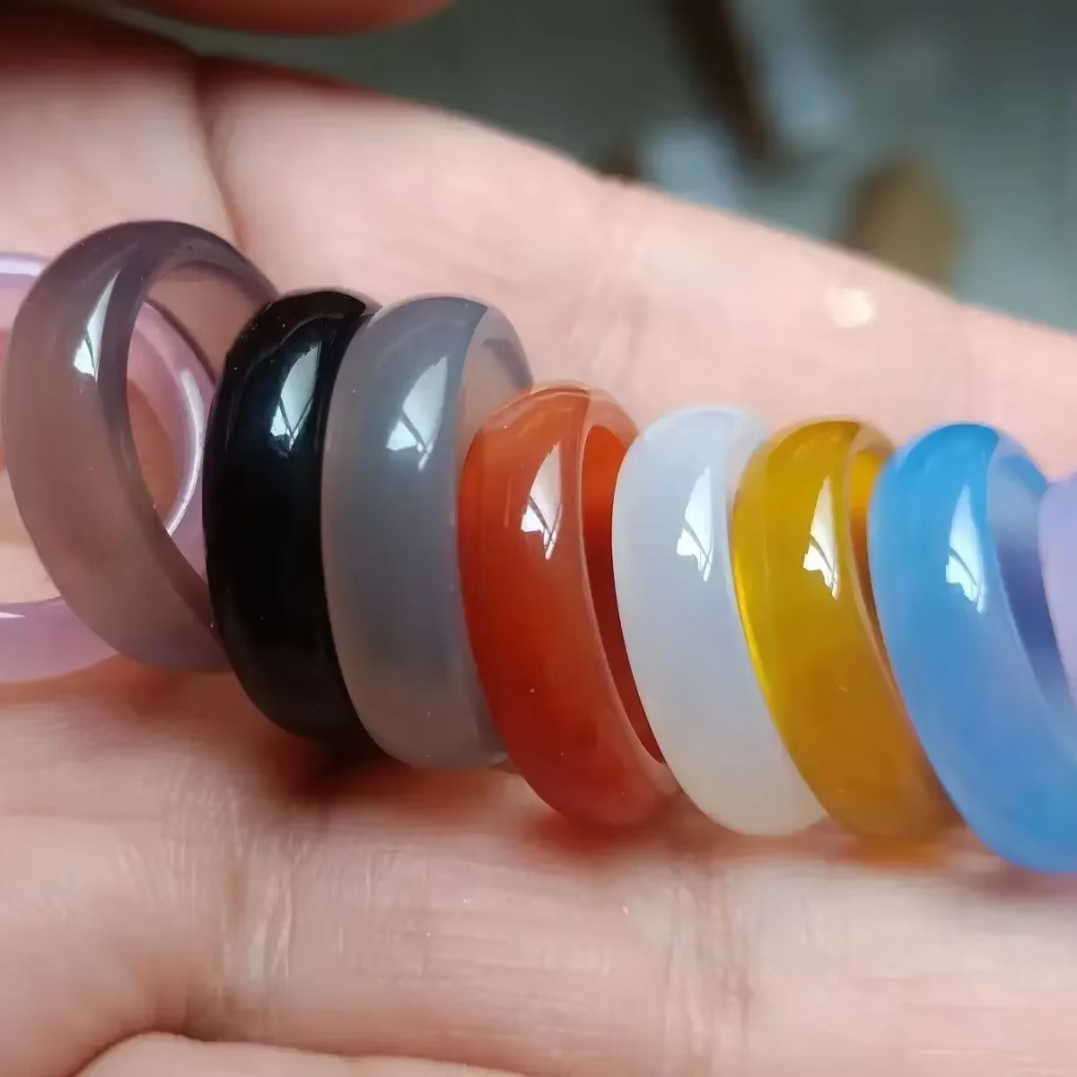 Bague en Agate de calcédoine naturelle