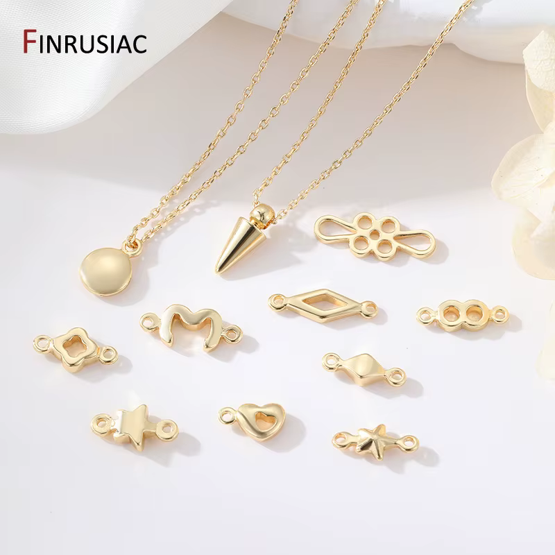 Breloques étoile en laiton plaqué or 14K pour la fabrication de bijoux