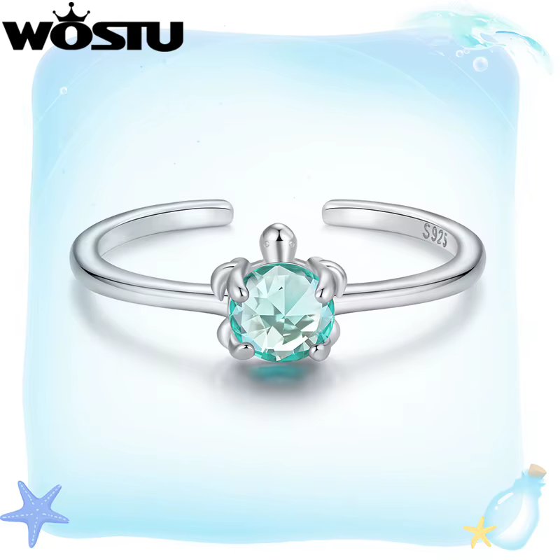 WOSTU – bague tortue originale en argent S925 pour femmes