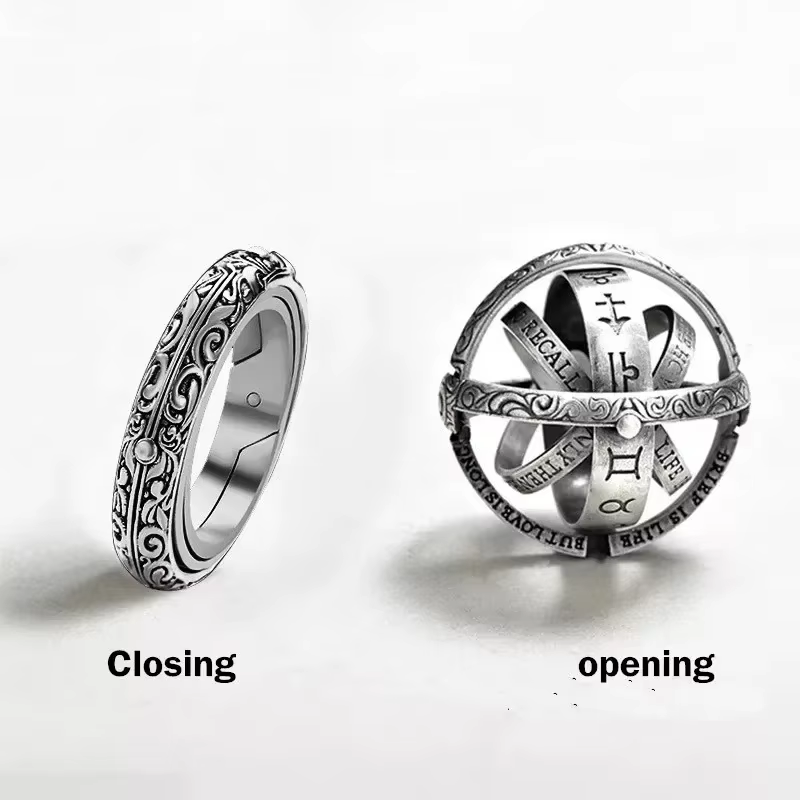 EDC – bagues boule astronomique Vintage pour femmes et hommes