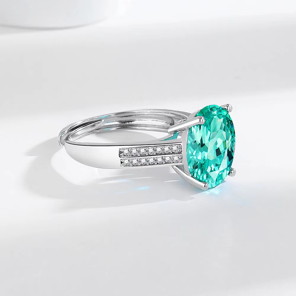 Bague en argent Sterling 925 en Zircon à Double rangée