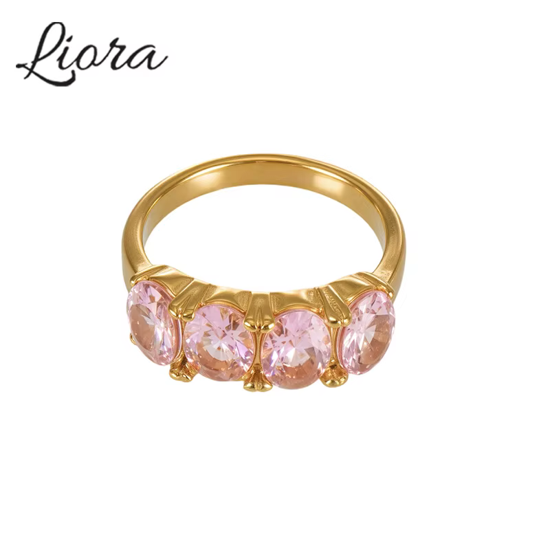 Liora – bagues délicates en zircone cubique rose pour femmes