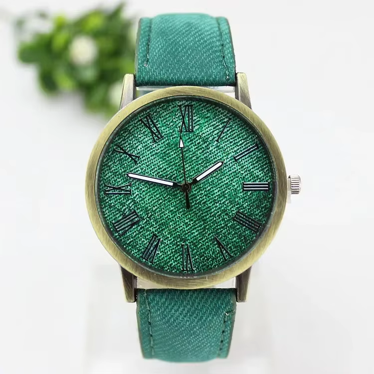Nouvelle mode hommes montre à Quartz décontractée femmes Jean tissu bracelet en cuir robe montres Relogio Feminino dames montre-bracelet horloge chaude