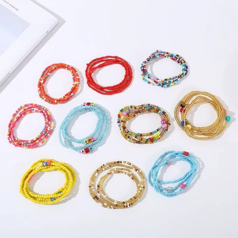 Bracelets bohèmes faits à la main avec perles colorées pour femmes