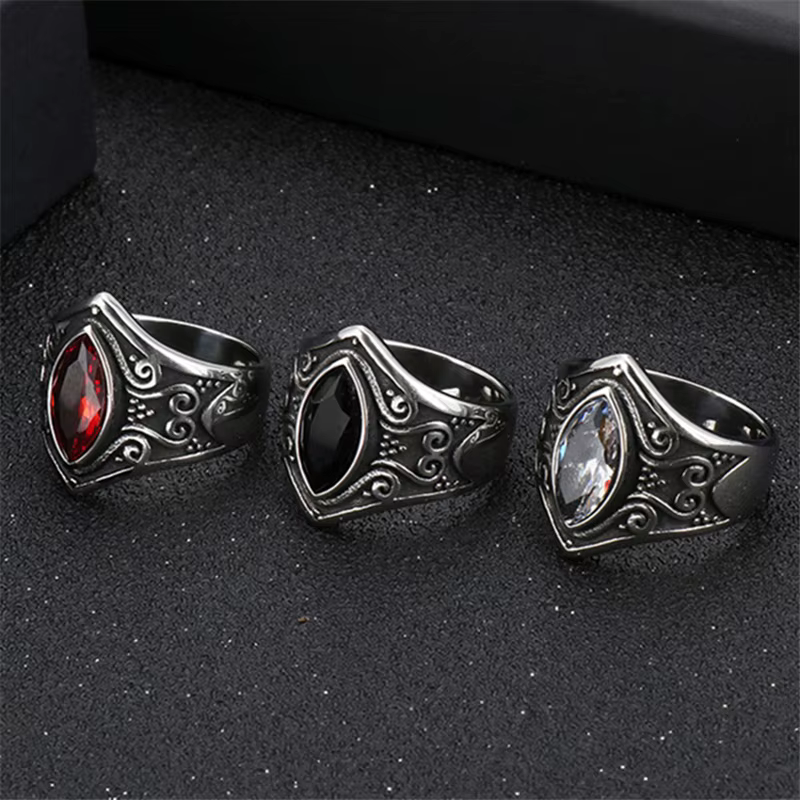 Bague en acier titane Vintage faite à la main pour hommes et femmes