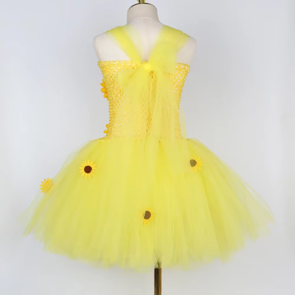 Robe de princesse féerique tournesol pour filles