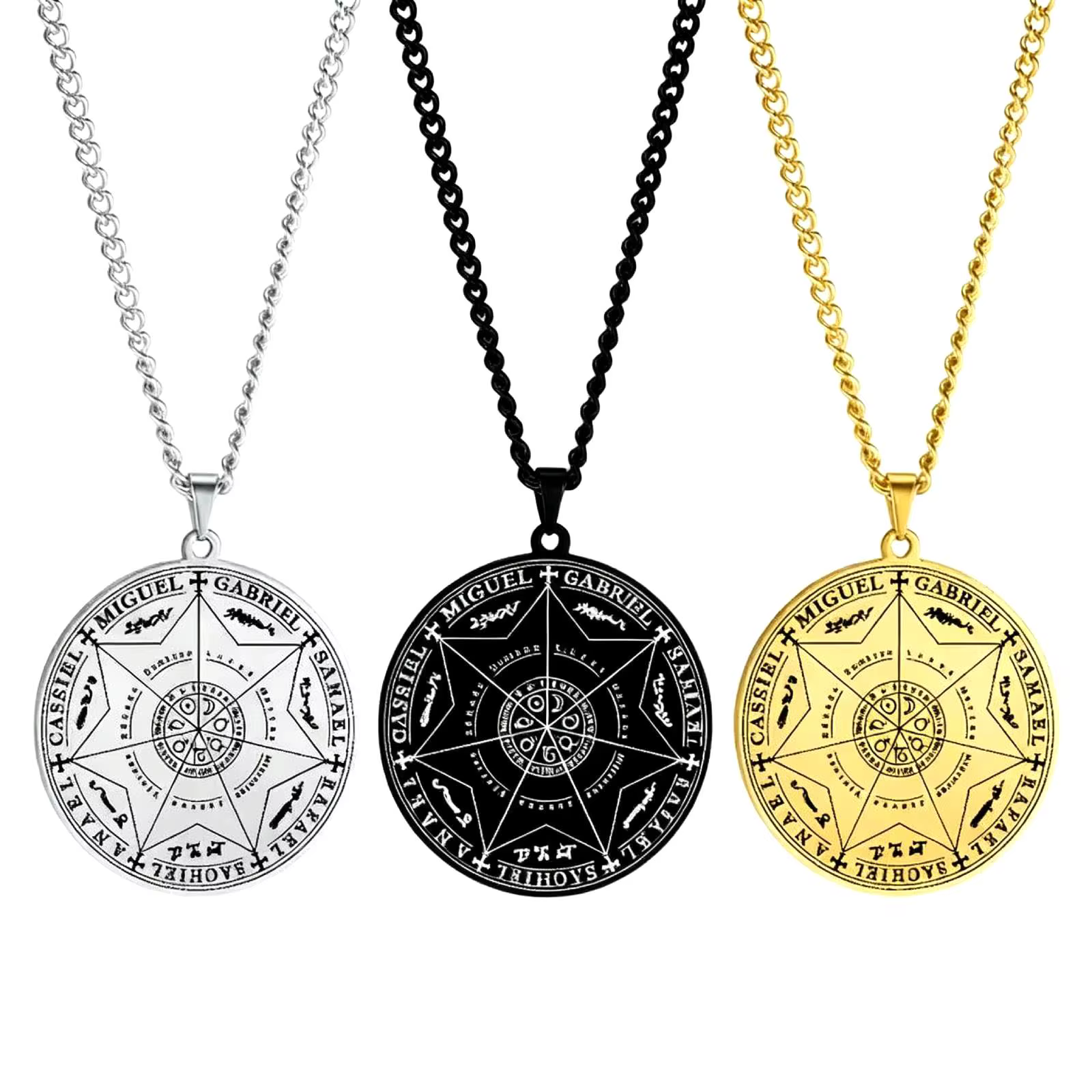 Collier pendentif sept sceaux archange pour femmes et hommes